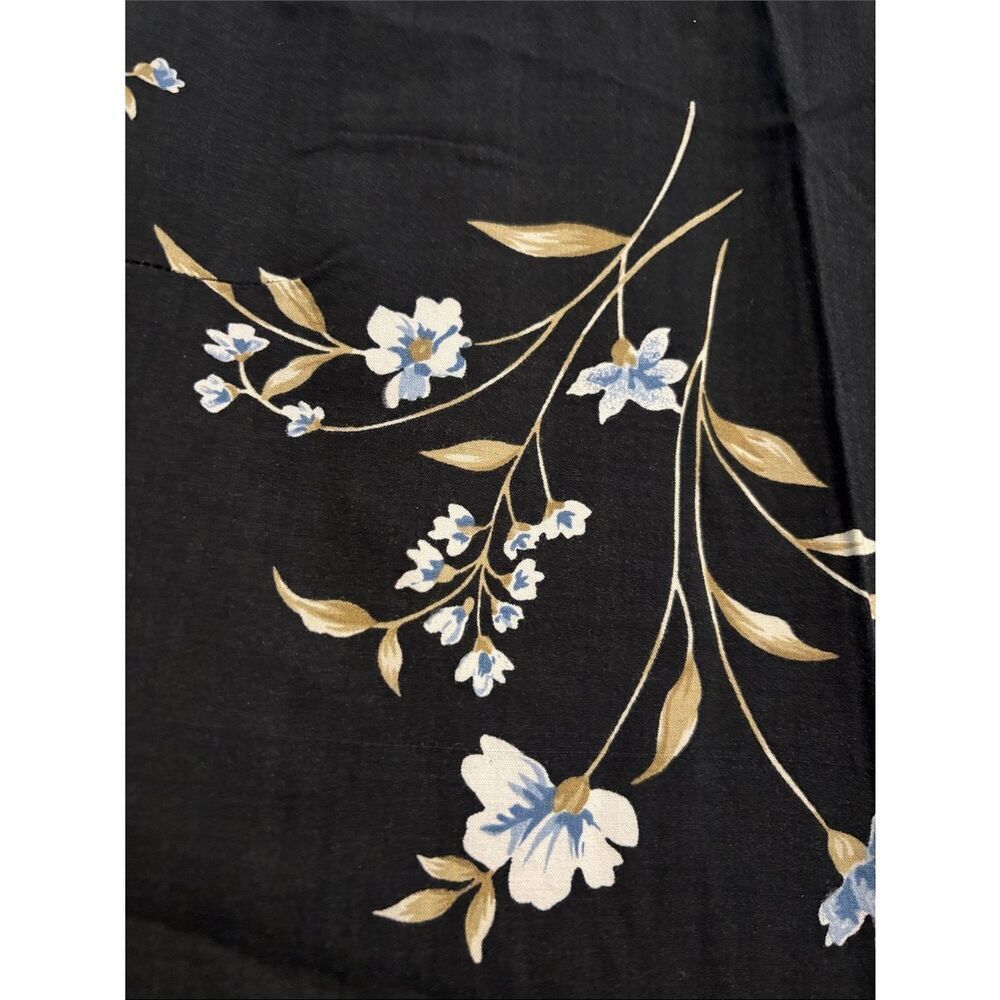 šVintageš 1990sāSleeveless Black Floral Maxi Dress Cream & Blue Flowers Size Med - Picture 2 of 5